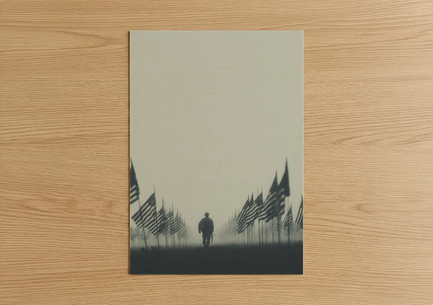 Veterans Day Tribute American Flags Wall Art