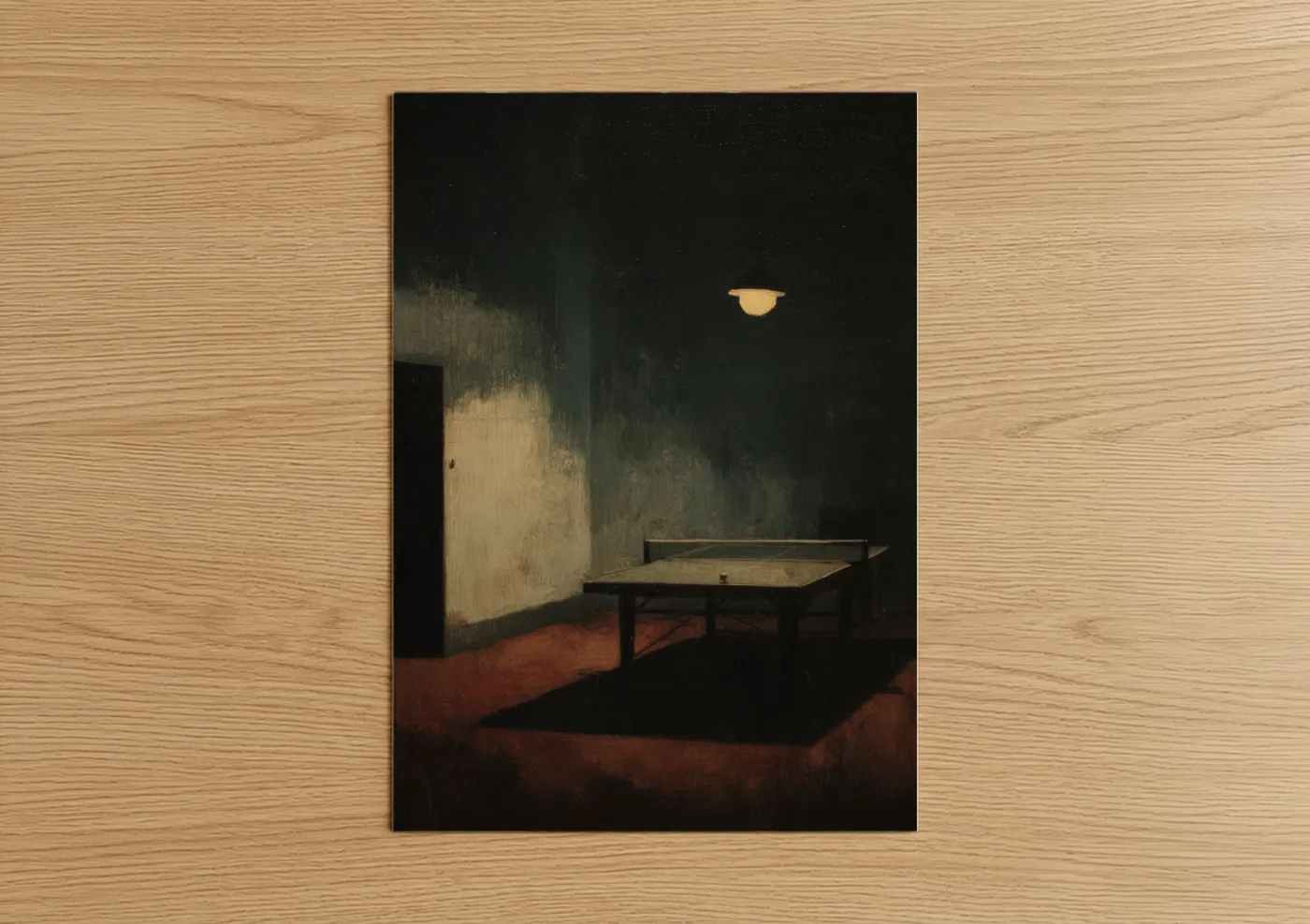 Moonlit Table Tennis Room Atmosphere Wall Art