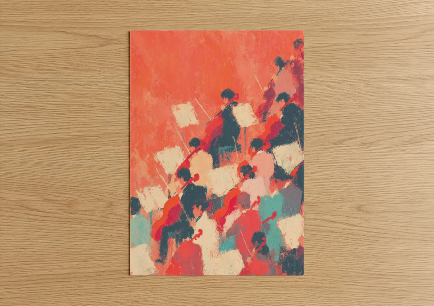 Classical Orchestra Coral Abstract Wall Art