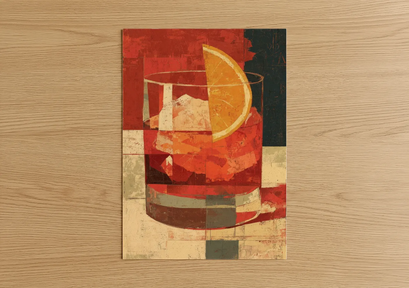 Crimson Cocktail Abstract Art Print Wall Art