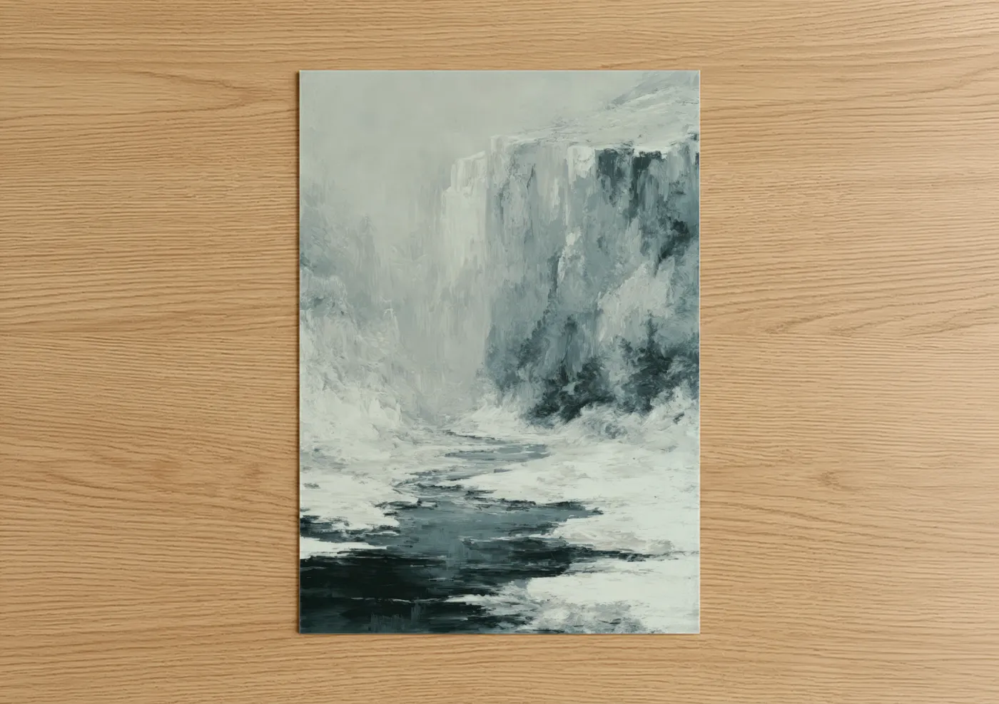 Frozen Canyon Glacier Waterfall Winter Wall Art