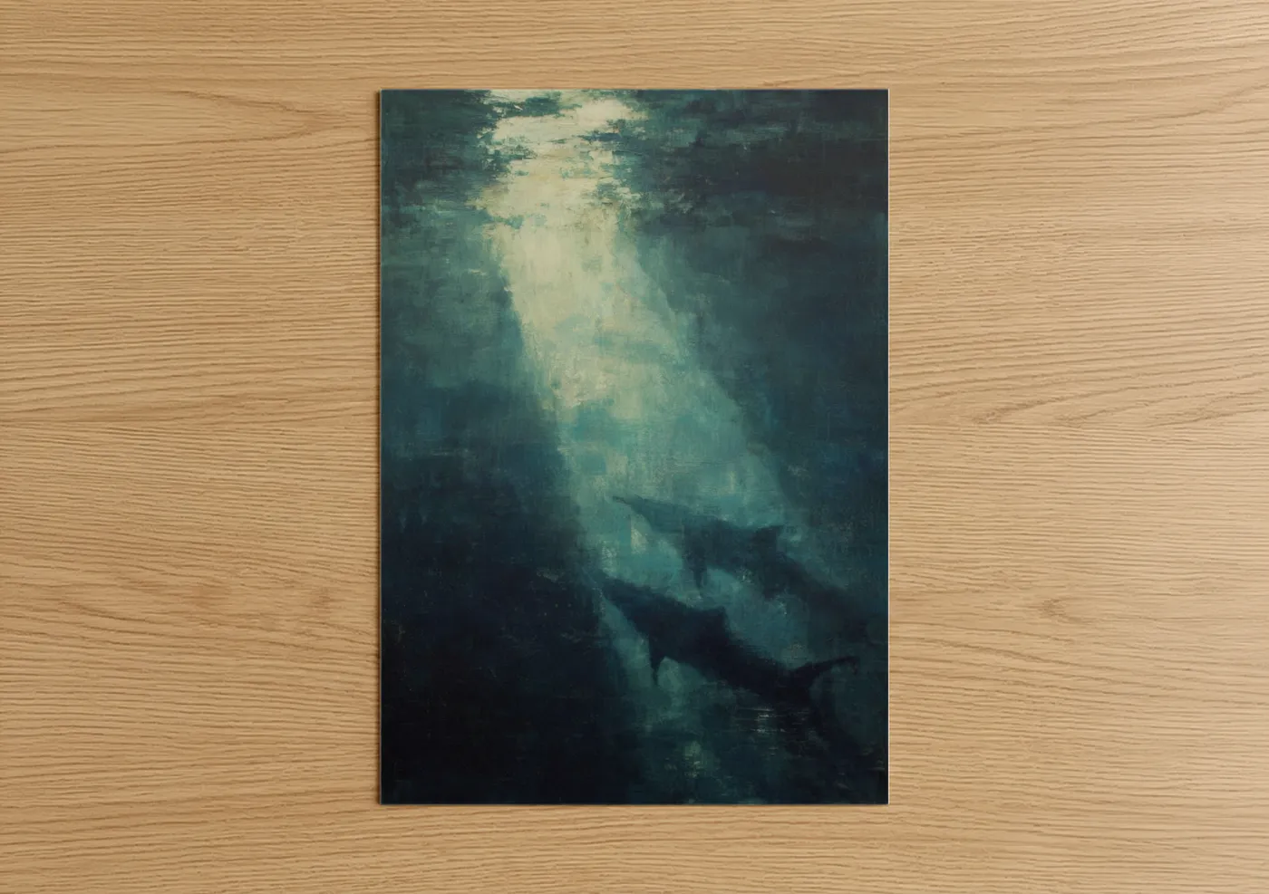 Ascending Sailfish Deep Ocean Light Wall Art