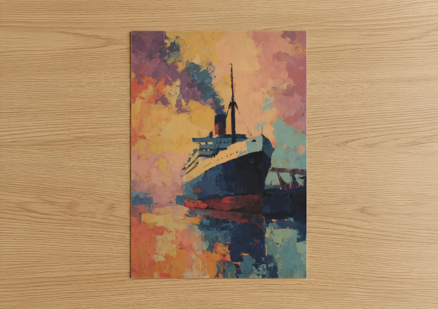 Vibrant Cruise Ship Modern Expressionist Wall Art