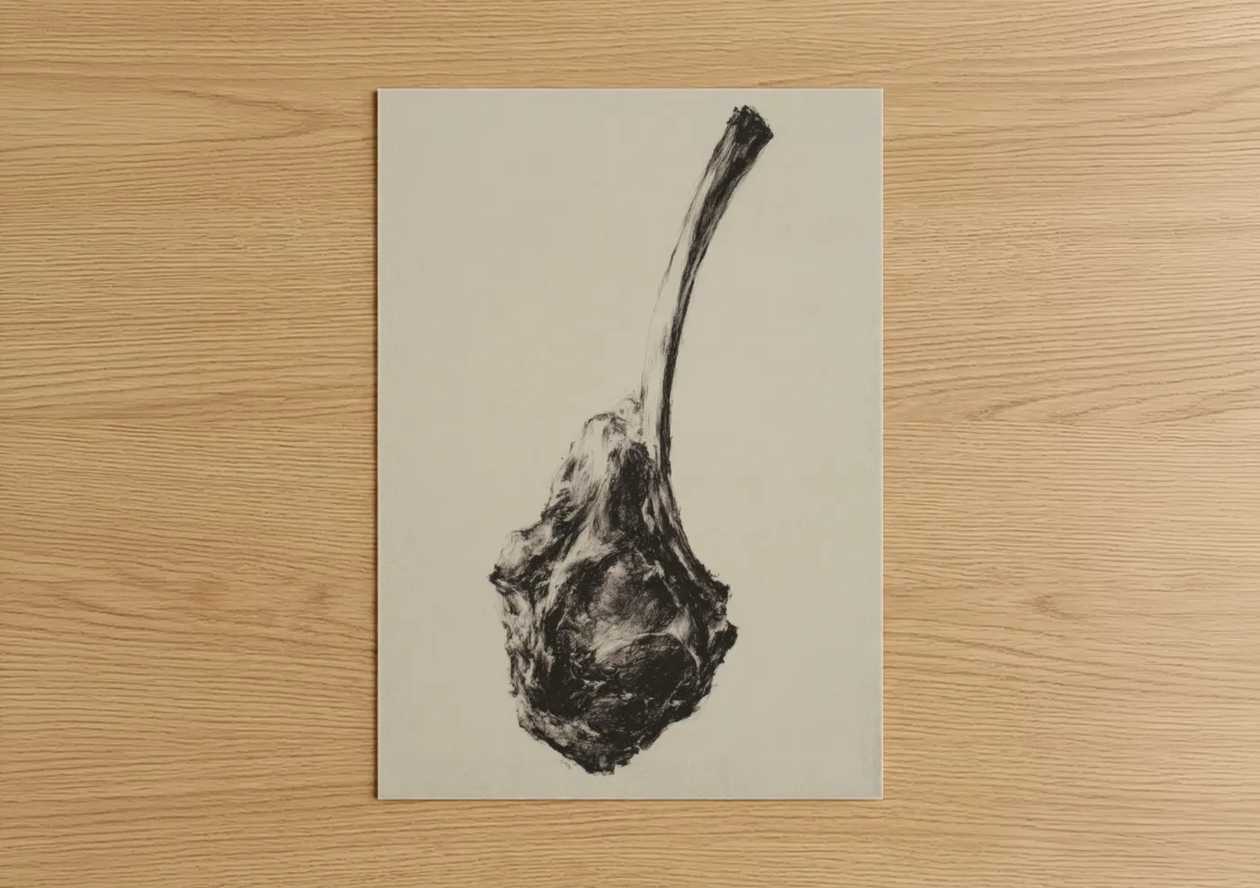 Charred Meat Study Charcoal Drawing Wall Art