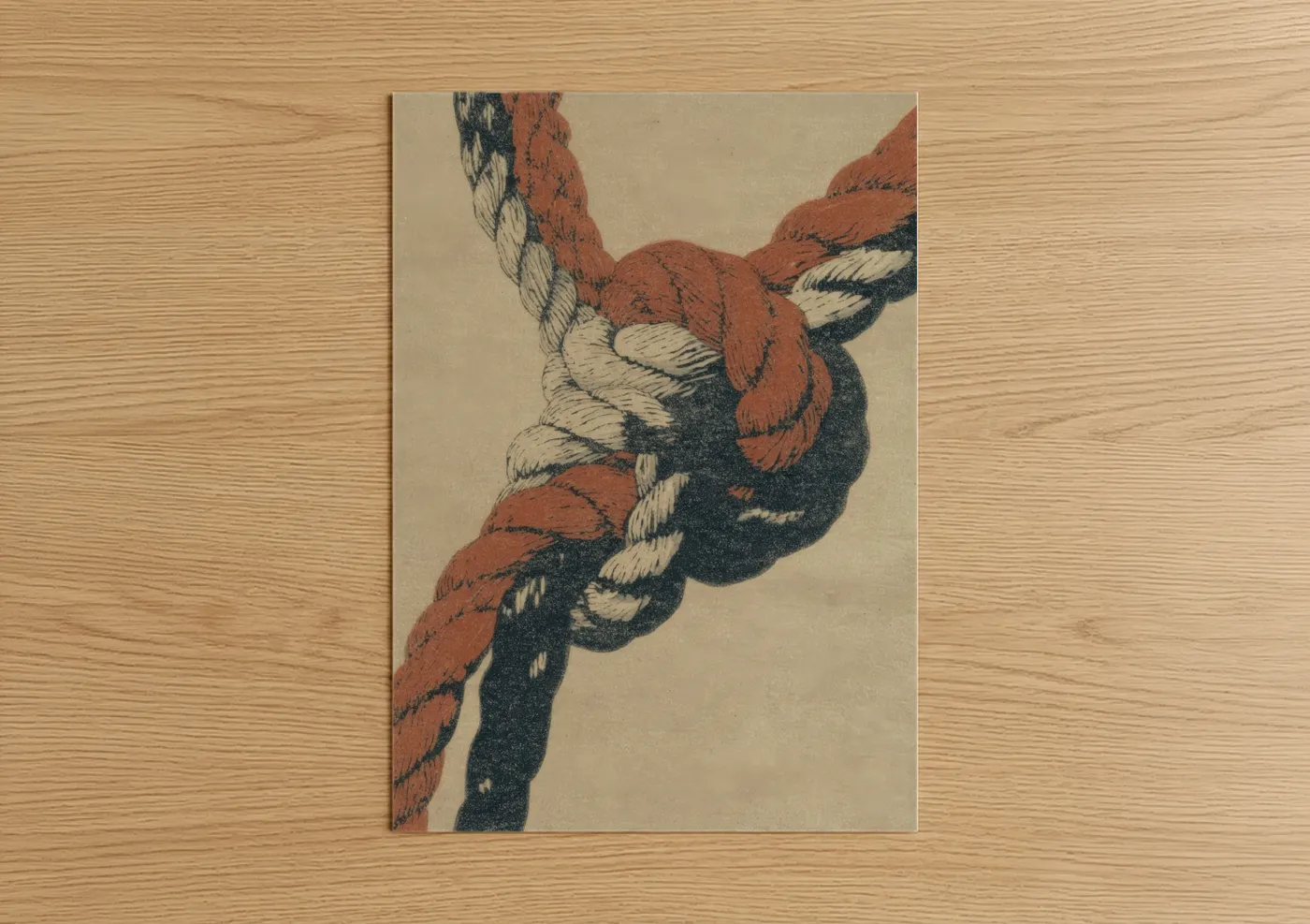 Twisted Nautical Rope Knot Print Wall Art