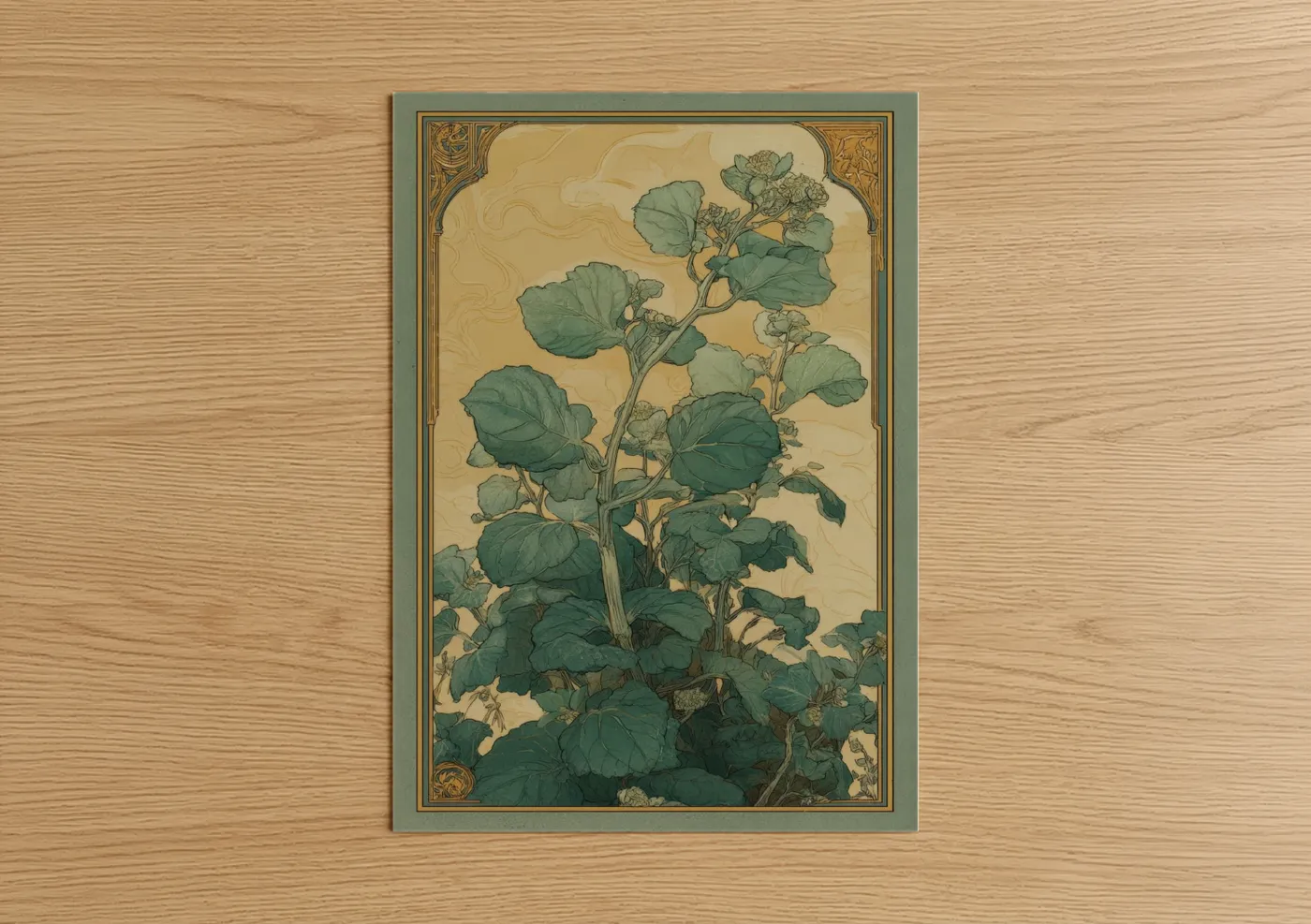 Botanical Herb Study Art Deco Style Wall Art