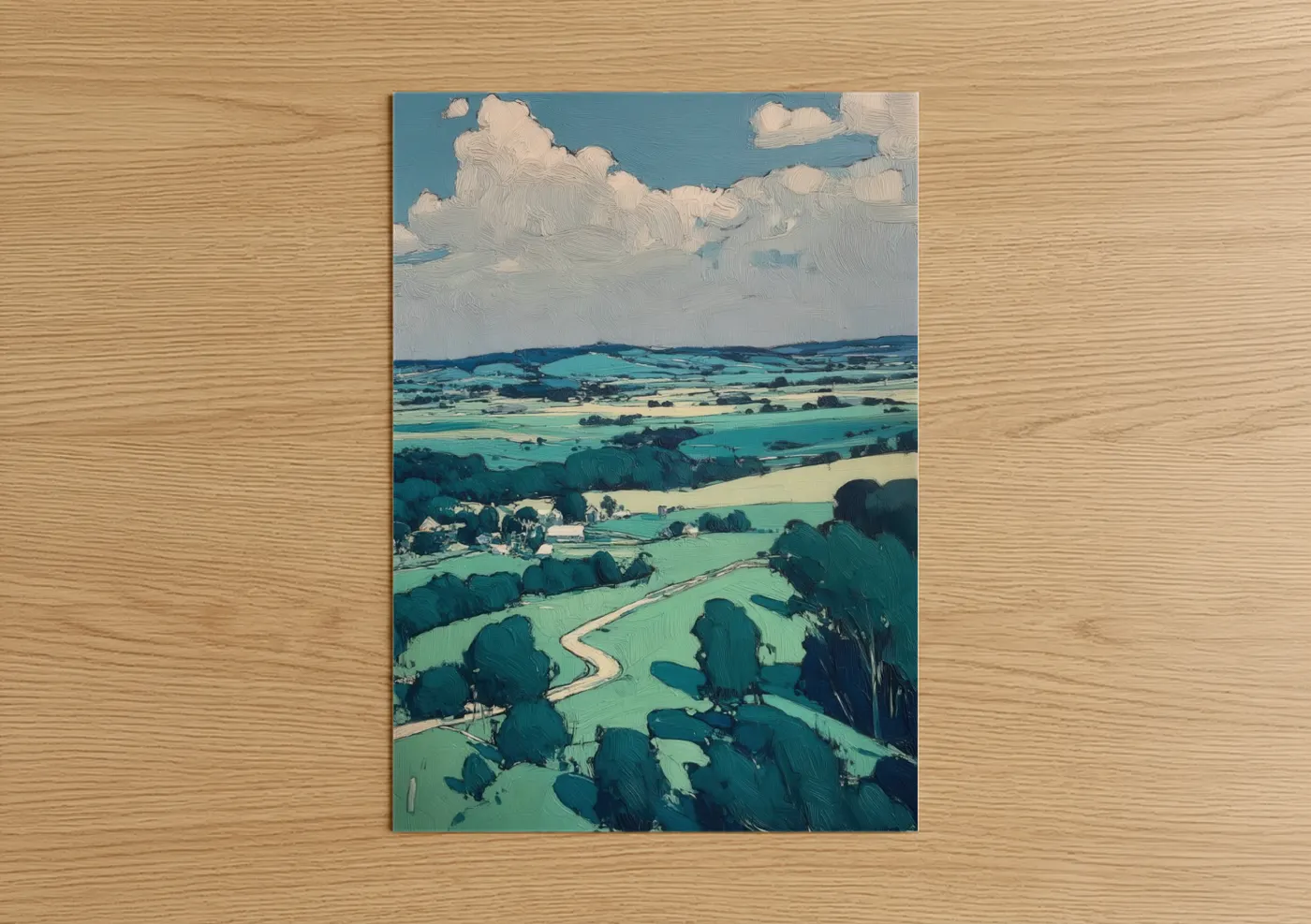 Rolling Countryside Landscape Painting Wall Art