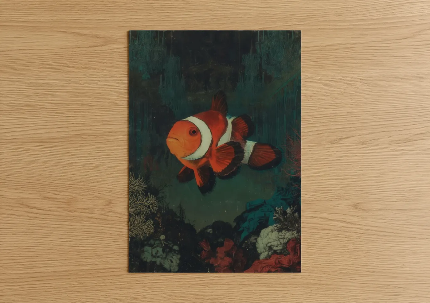 Vibrant Clownfish Coral Reef Art Wall Art