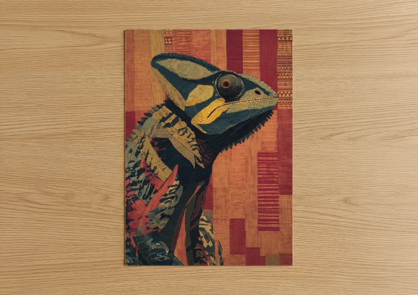 Golden Chameleon Reptile Wall Art