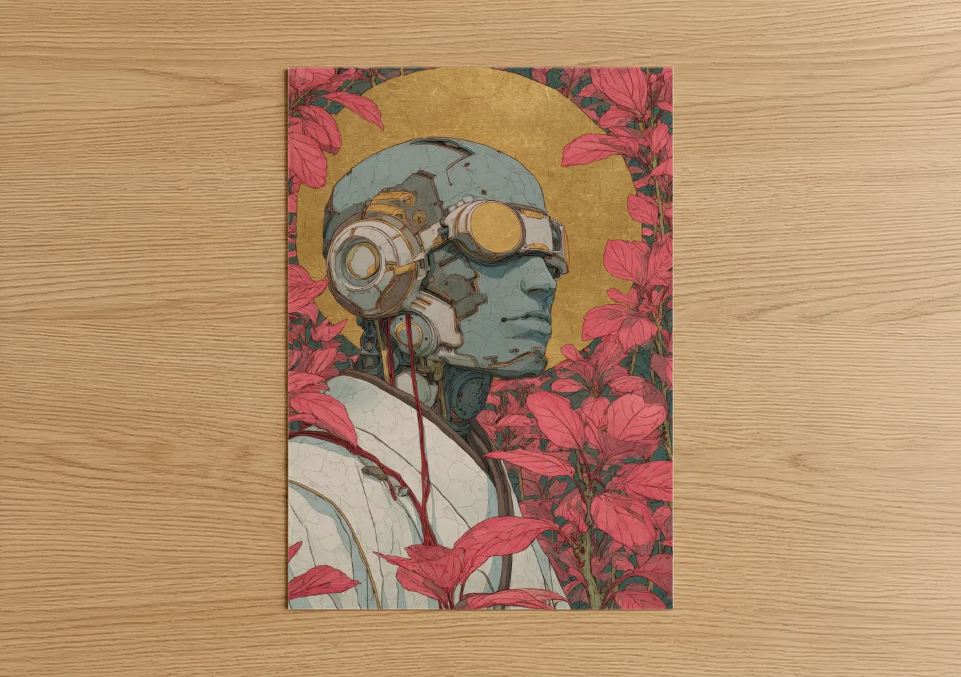 Cybernetic Botanist Retrofuturism Art Wall Art