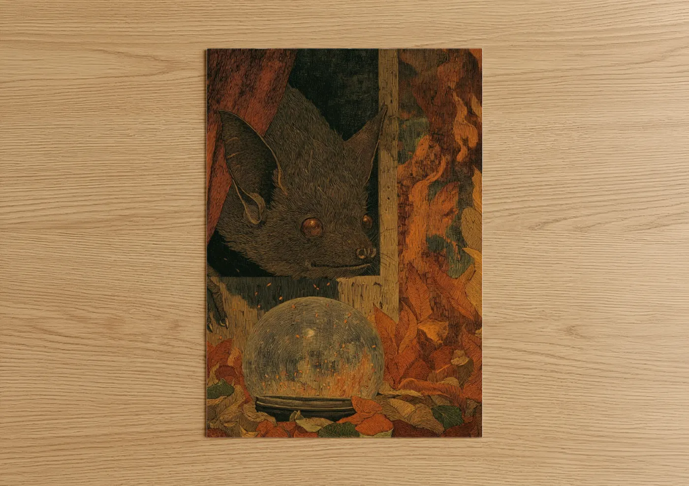 Mystical Bat Oracle Vintage Wall Art