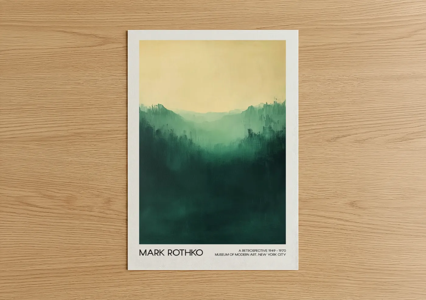Misty Valley Dawn Abstract Landscape Wall Art
