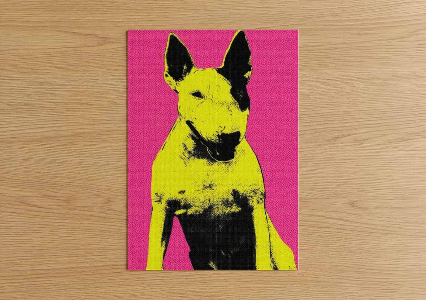 Neon Terrier Pop Art Yellow Wall Art