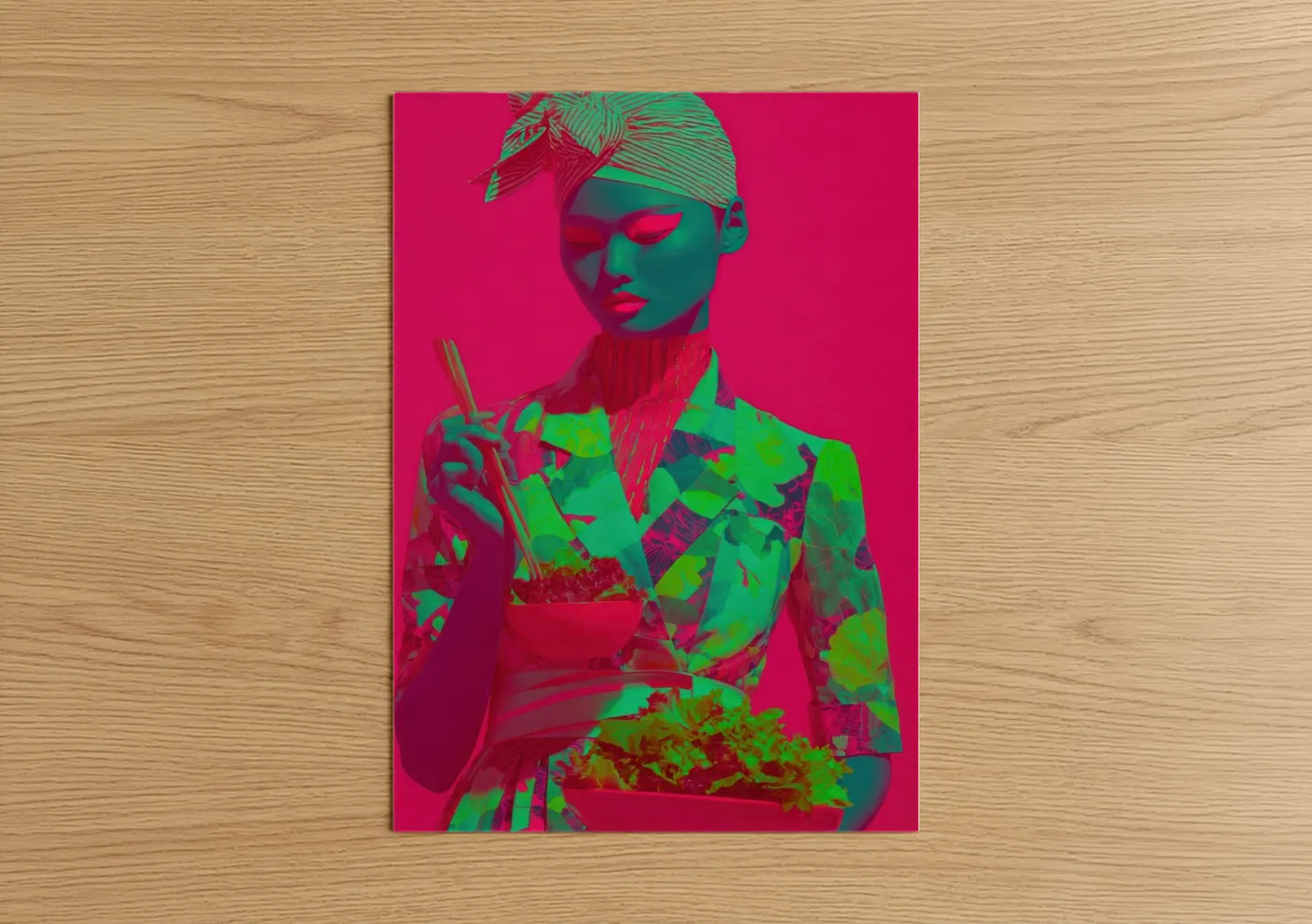 Neon Garden Fashion Art Portrait Wall Art