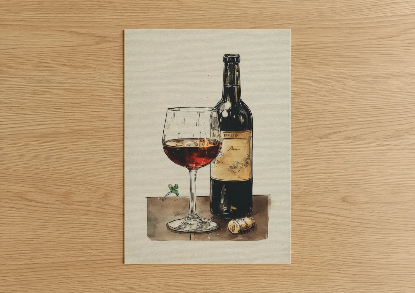 Vintage Red Wine Pour Illustration Wall Art