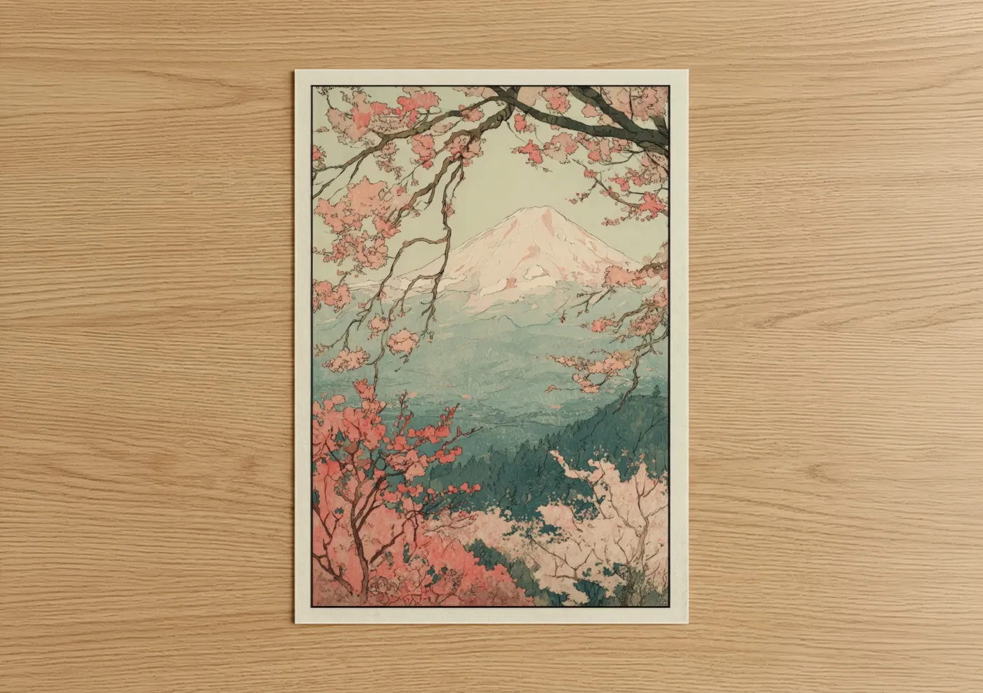Cherry Blossom Mount Fuji Japanese Wall Art