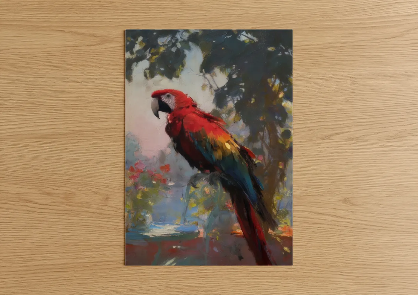 Crimson Macaw Tropical Parrot Wall Art
