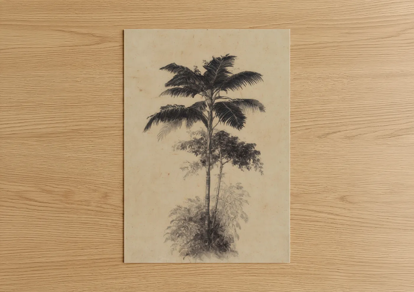 Vintage Tropical Palm Tree Botanical Wall Art