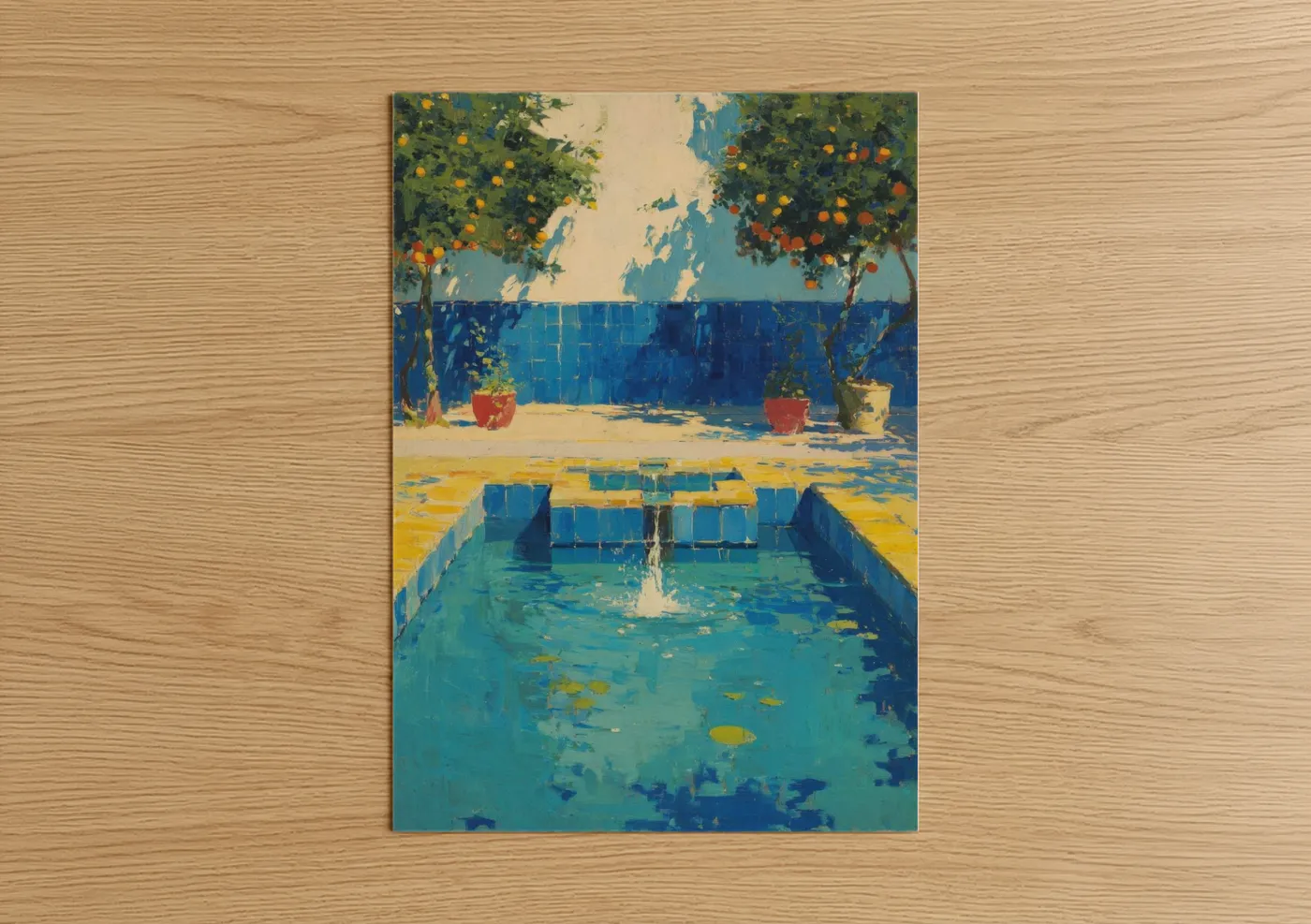 Mediterranean Courtyard Fountain Wall Art