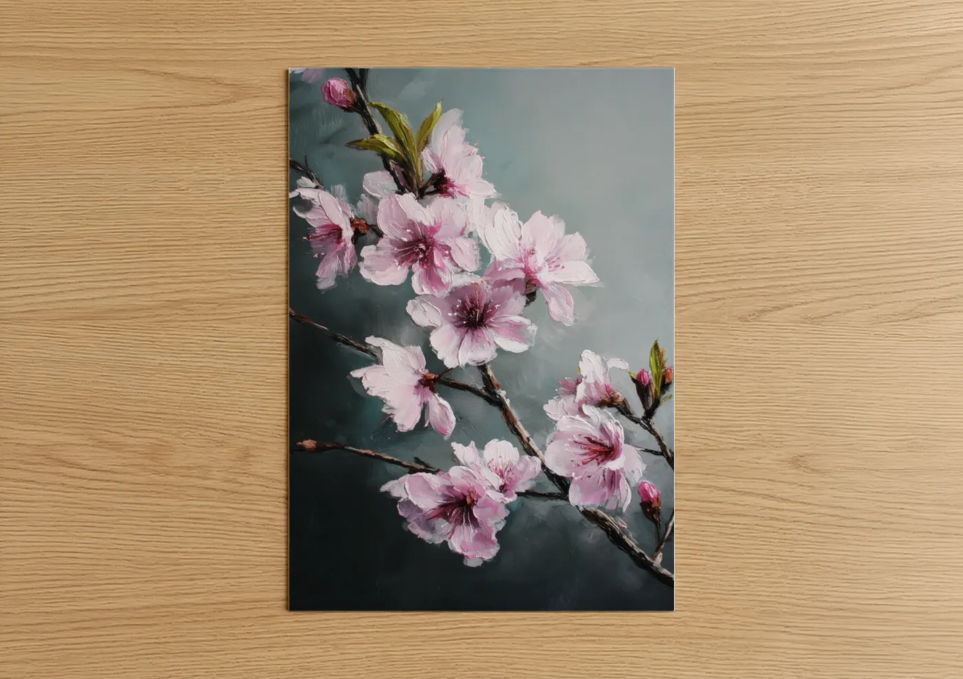 Spring Cherry Blossoms Watercolor Painting Wall Art