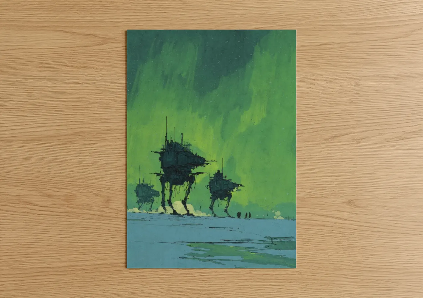 Sci-Fi Aurora Walkers Northern Lights Wall Art