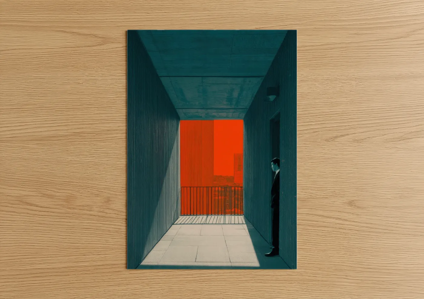 Minimalist Modern Corridor Architecture Wall Art
