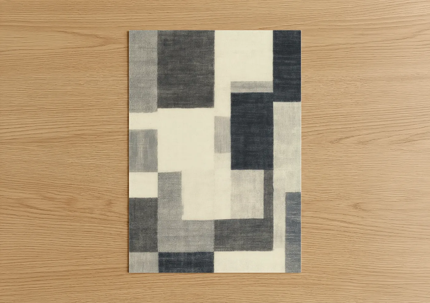 Abstract Geometric Blocks Neutral Design Wall Art
