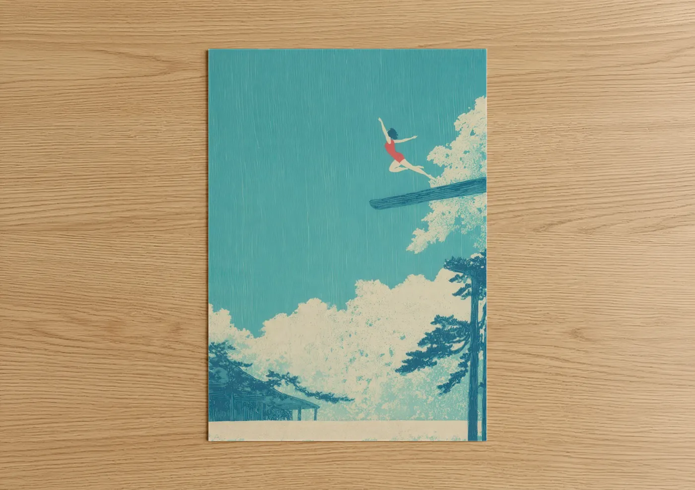 Aerial Gymnast Mountain Landscape Wall Art