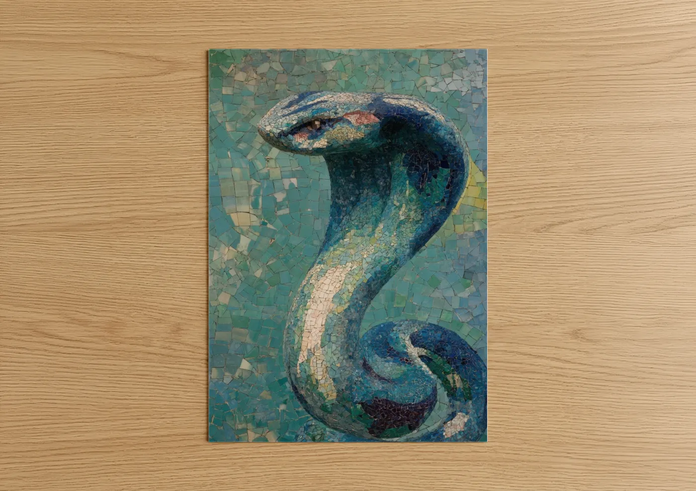 Mosaic Cobra Serpent Reptile Wall Art