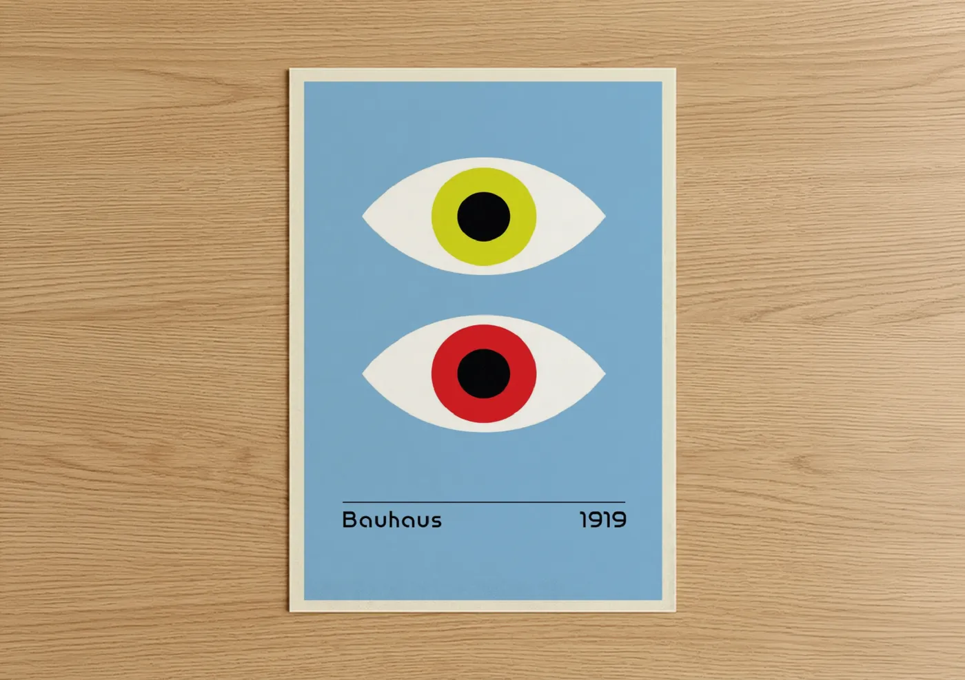 Geometric Eye Illustration Bauhaus Design Wall Art