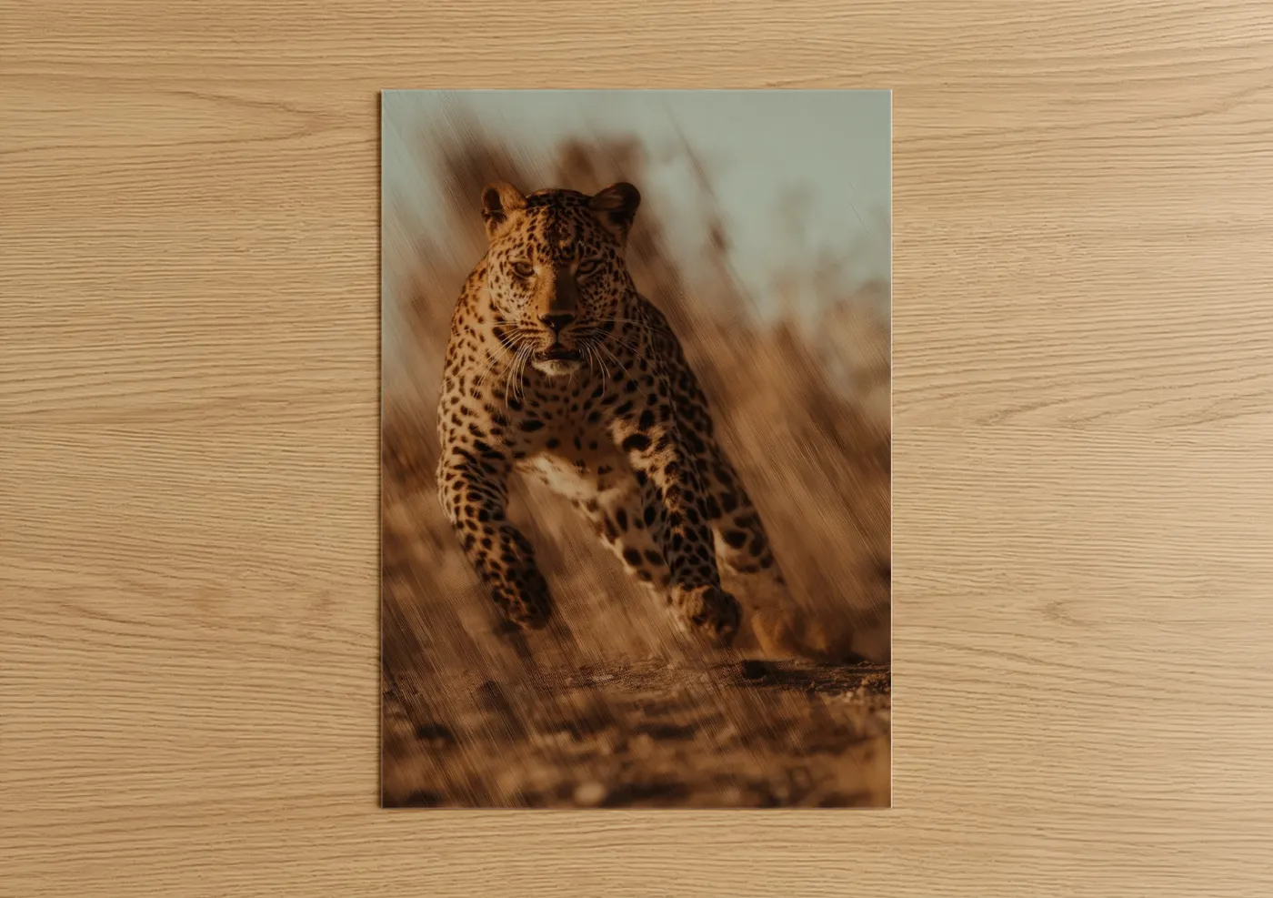 Leopard in Rain Storm Wildlife Wall Art