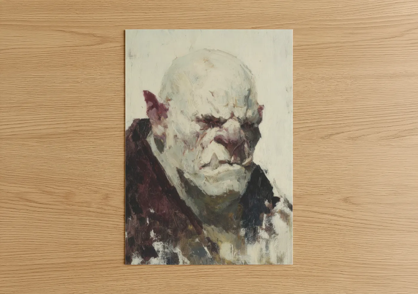 Weathered Orc Portrait Expressionist Wall Art