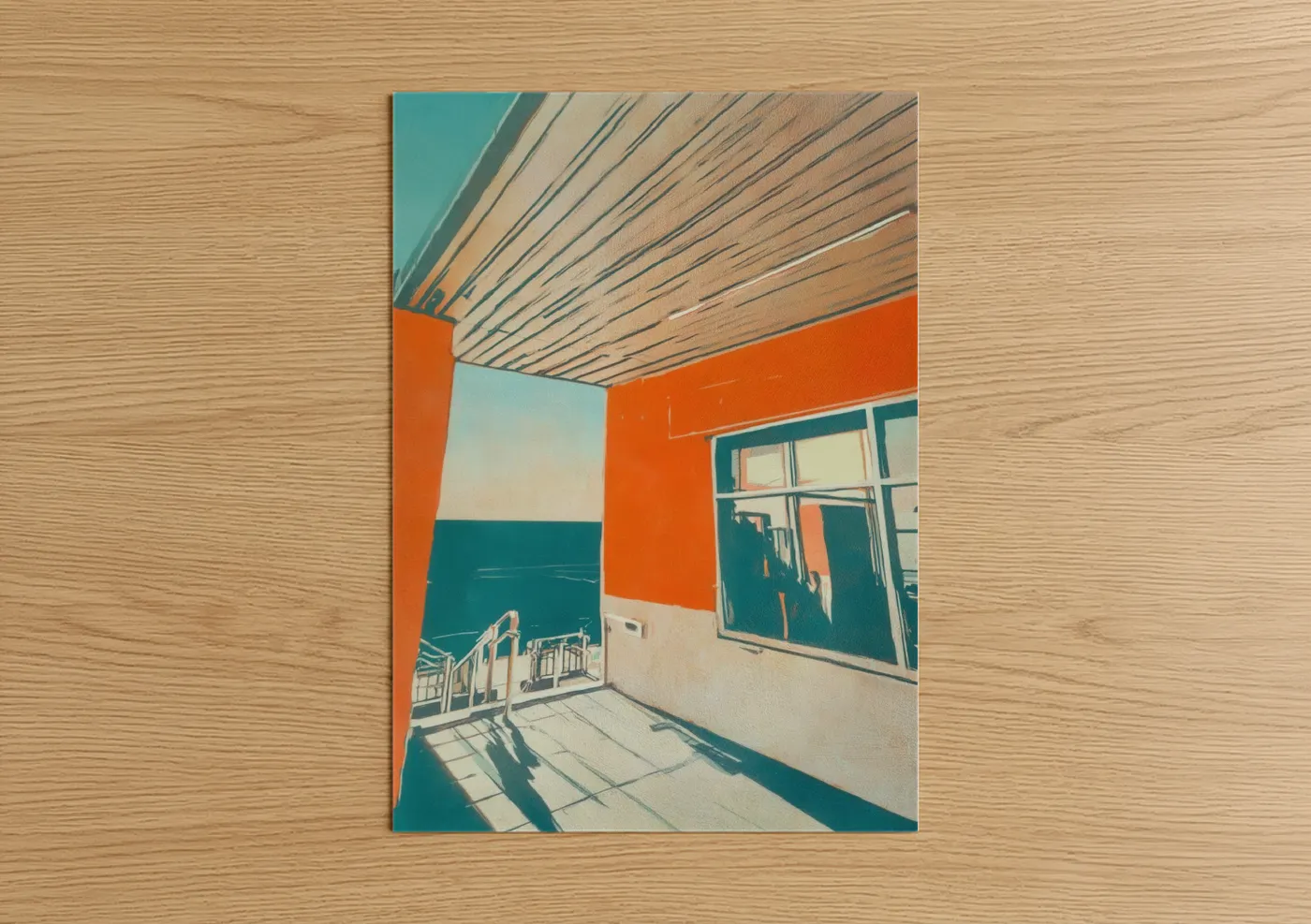 Geometric Modern Architecture Color Block Wall Art