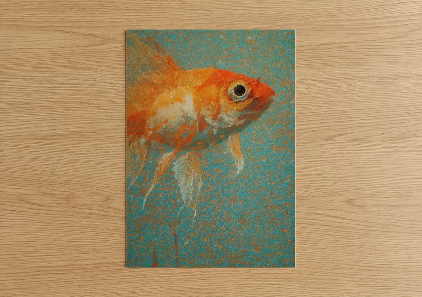 Golden Koi Aquarium Fish Watercolor Wall Art