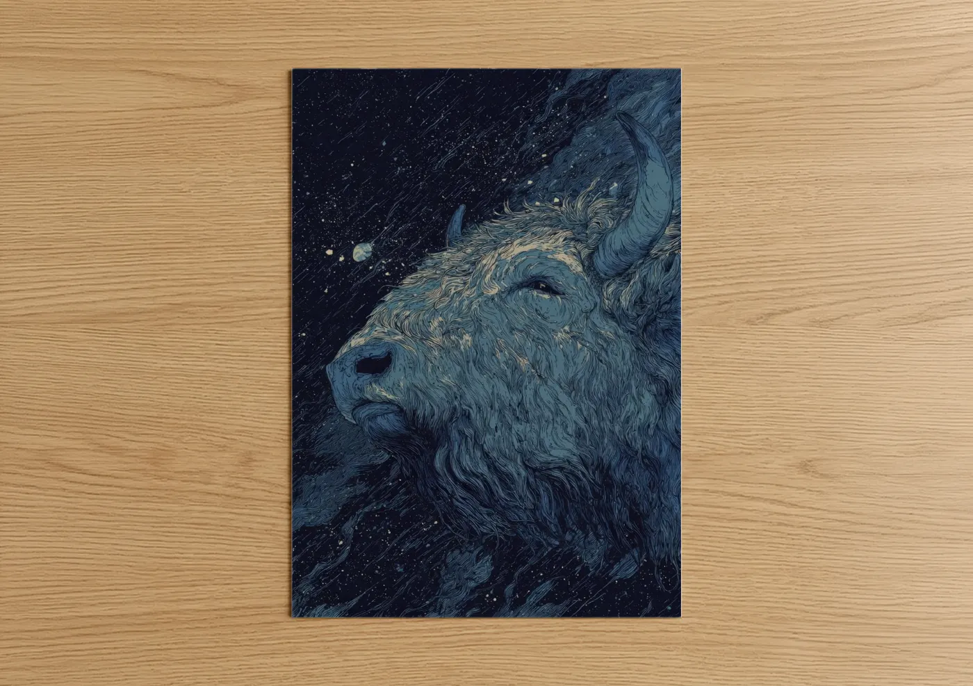 Cosmic Yak Starry Night Space Wall Art