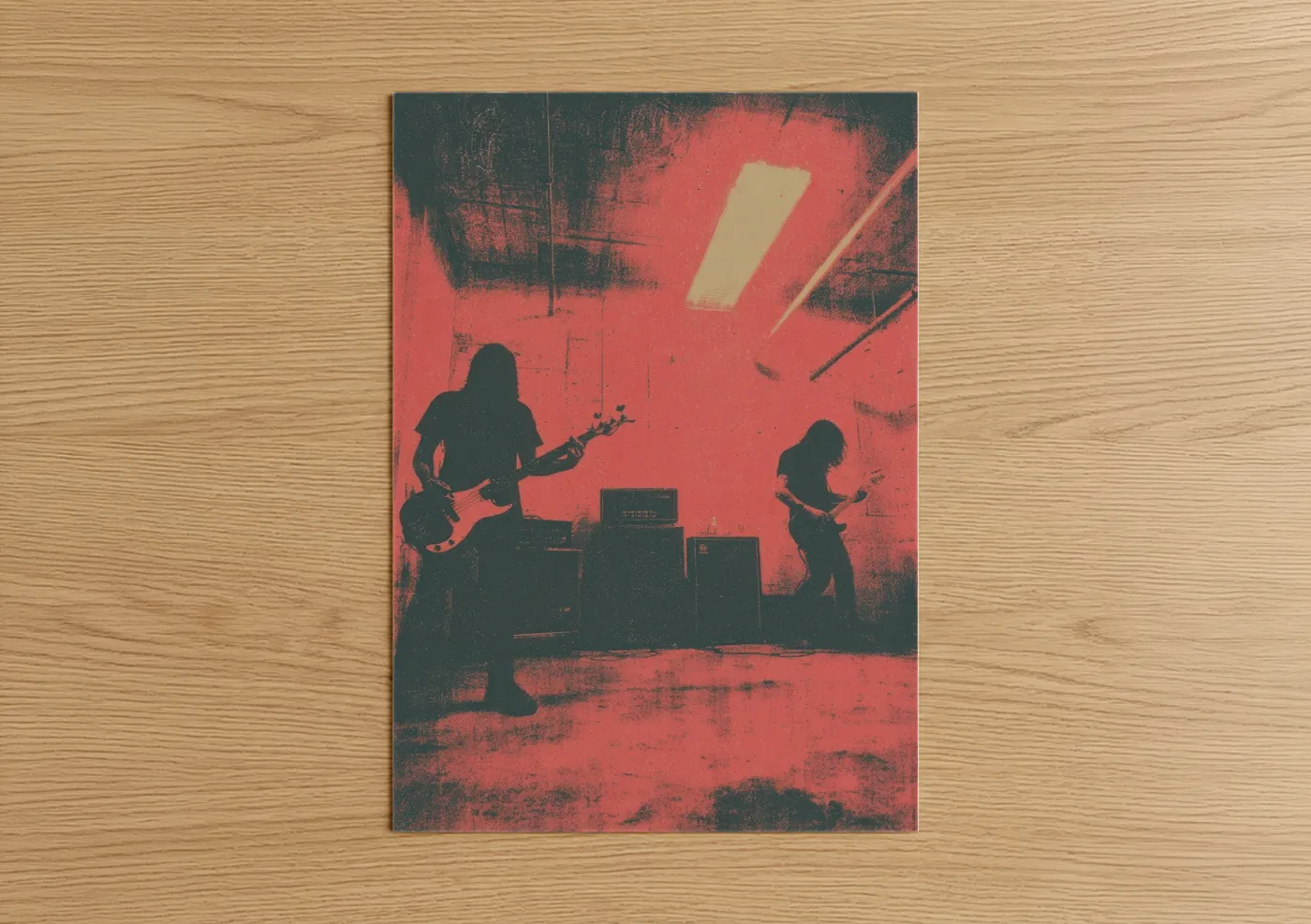 Death Metal Band Red Stage Performance Wall Art