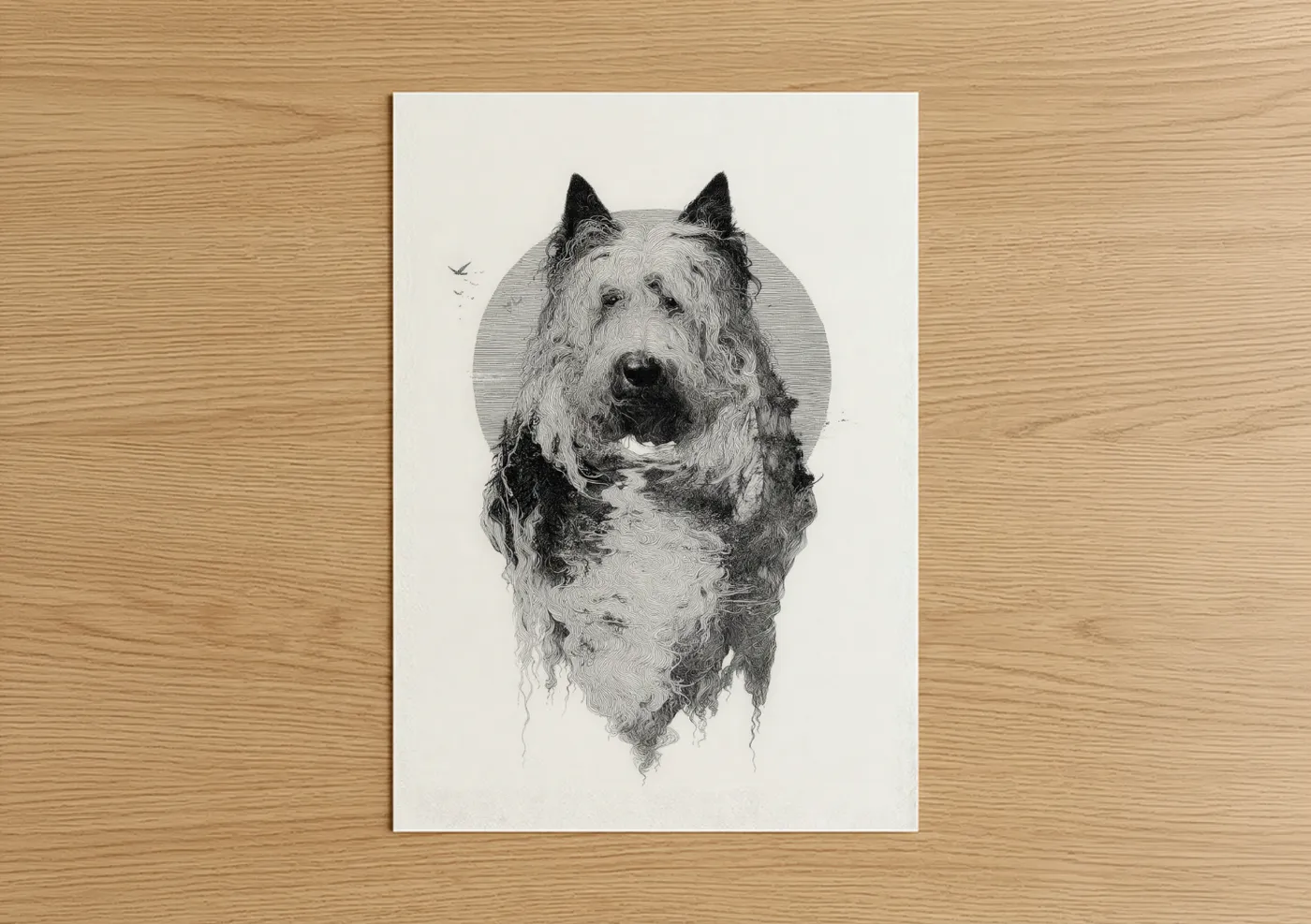 Wiry Terrier Portrait Sketch Wall Art
