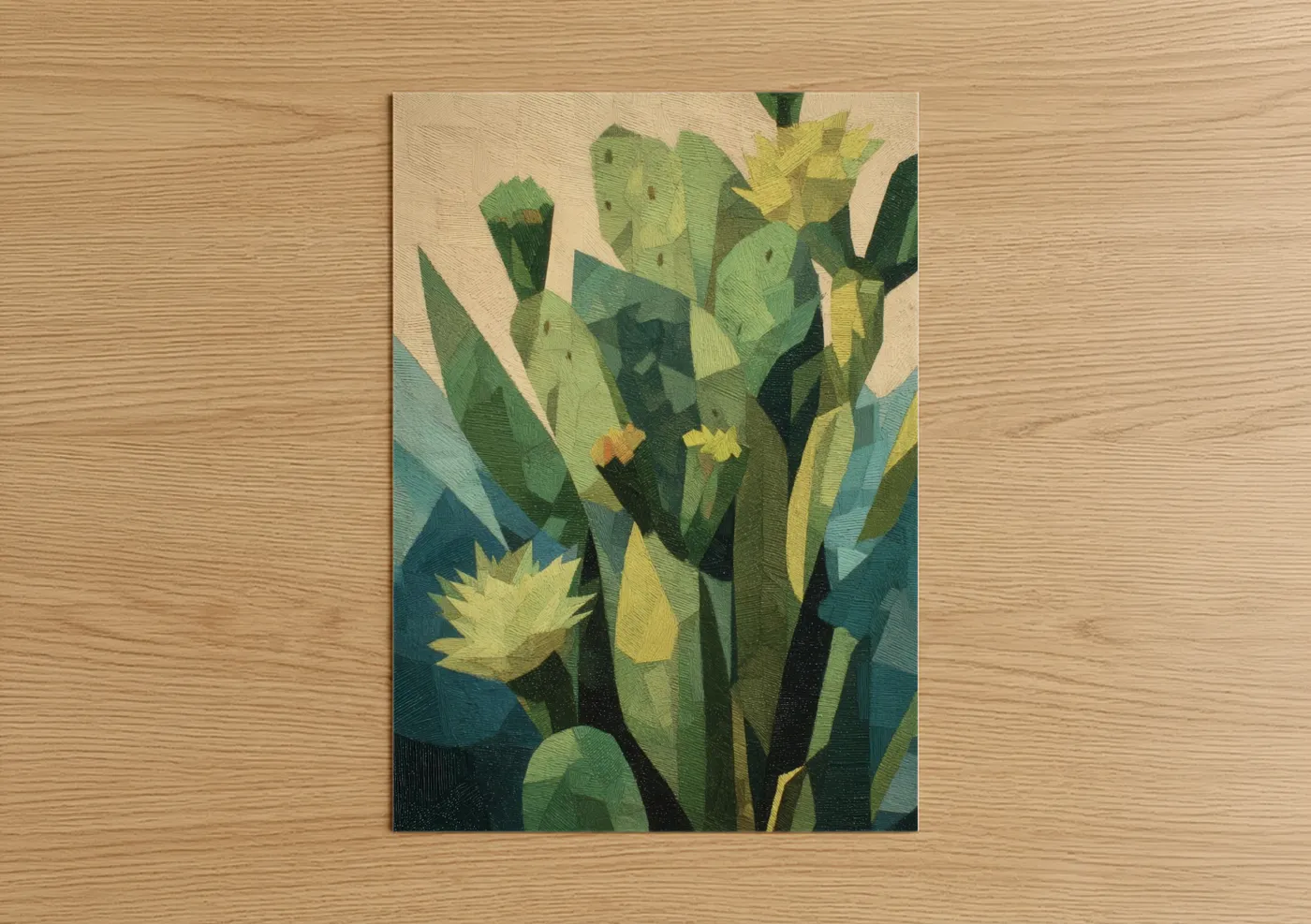 Desert Bloom Cactus Yellow Flowers Wall Art