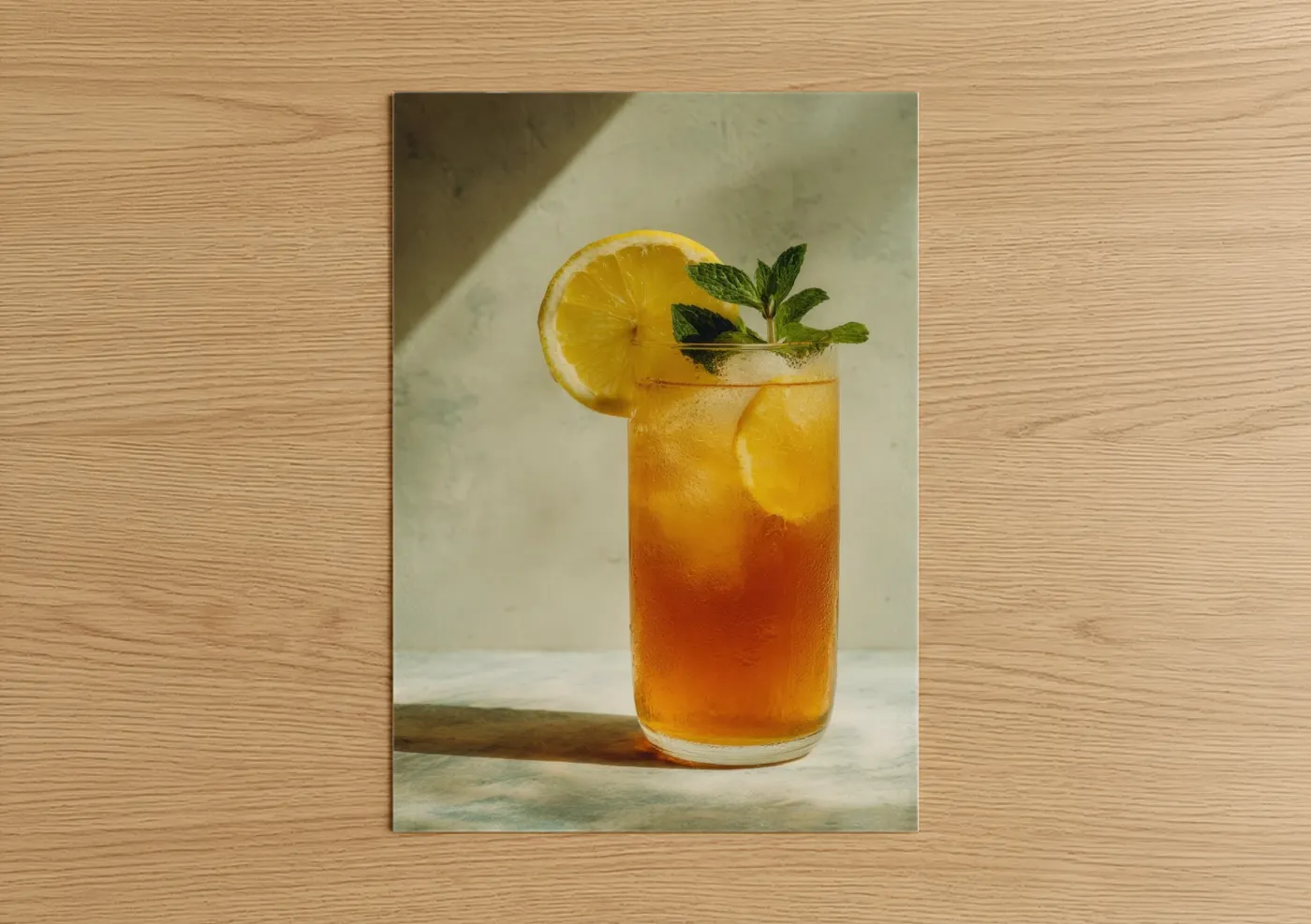 Golden Iced Tea with Lemon Mint Wall Art
