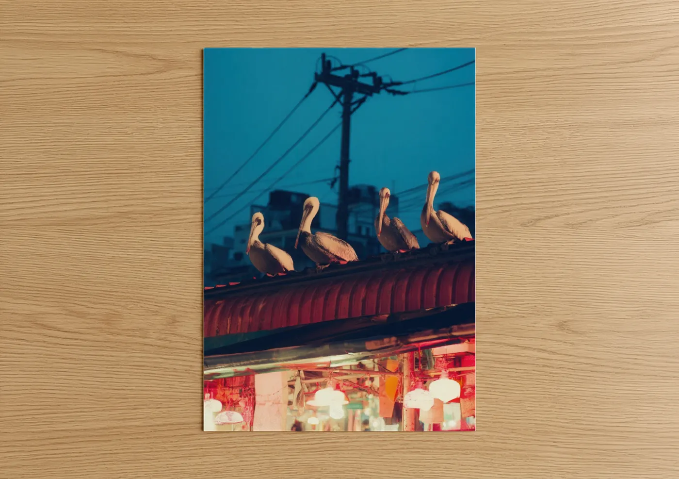 Urban Pelicans Industrial Cityscape Wall Art
