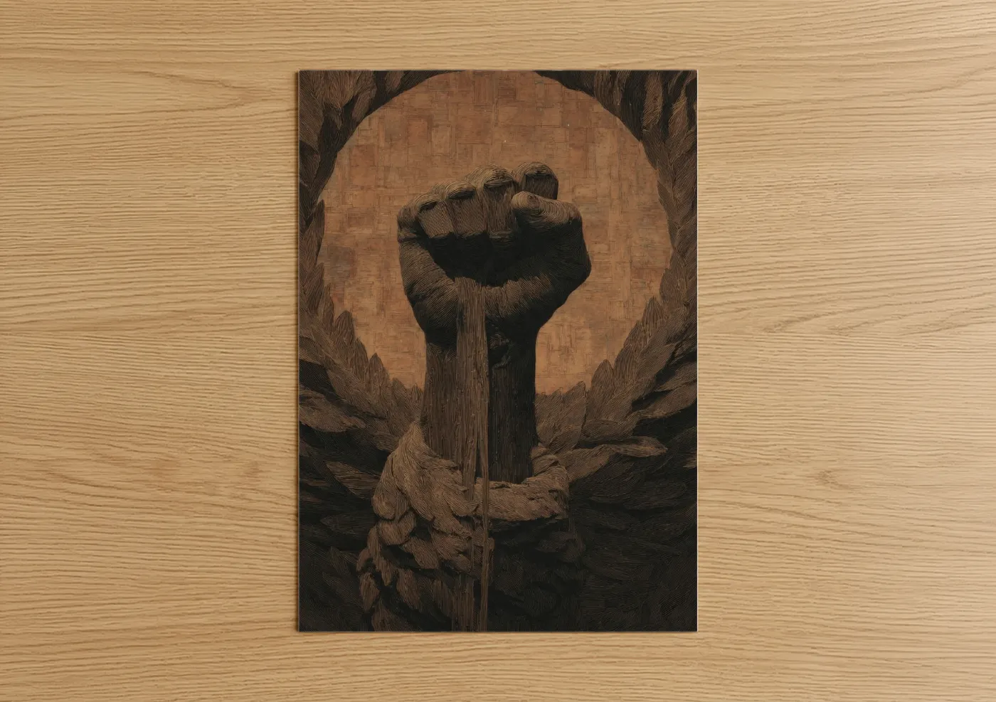 Raised Fist Juneteenth Freedom Wall Art