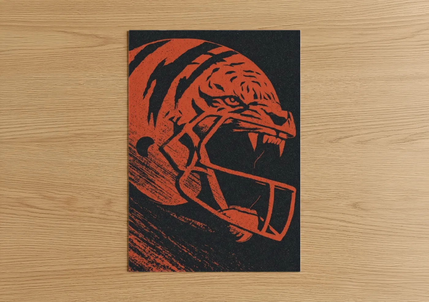 Bold Tiger Football Helmet Wall Art