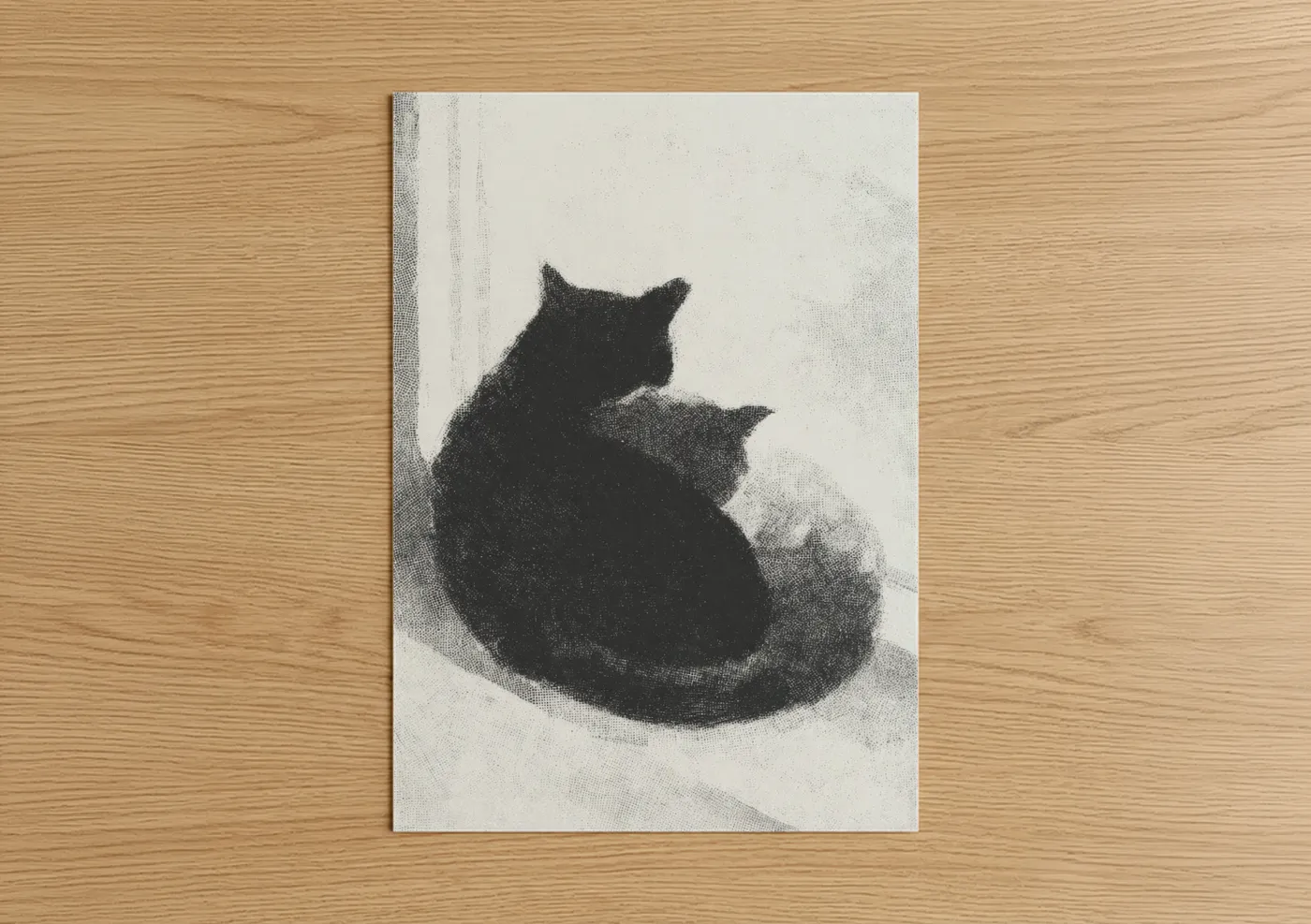Two Cats Cuddling Together in Love Wall Art