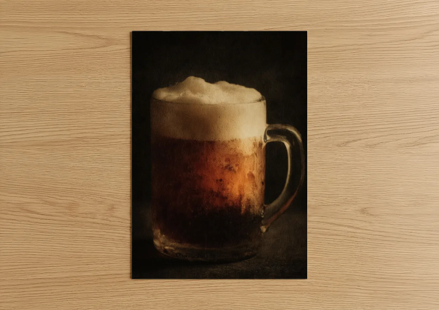 Amber Beer Glass with Foam Head Wall Art