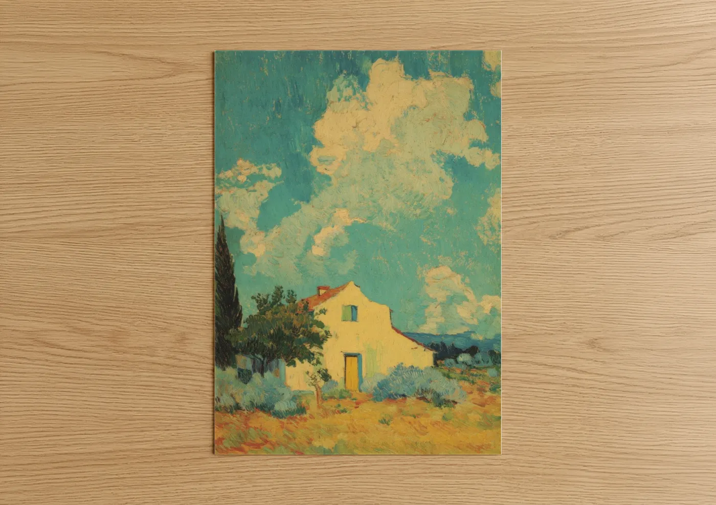 Yellow Cottage Door Impressionist Wall Art