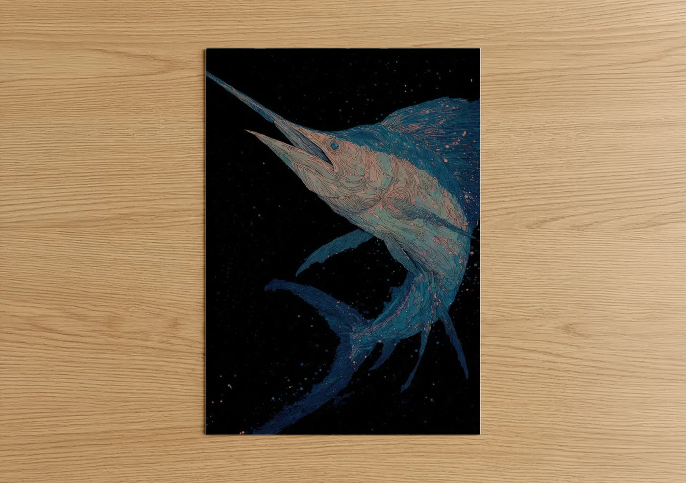 Cosmic Sailfish Fine Art Illustration Wall Art