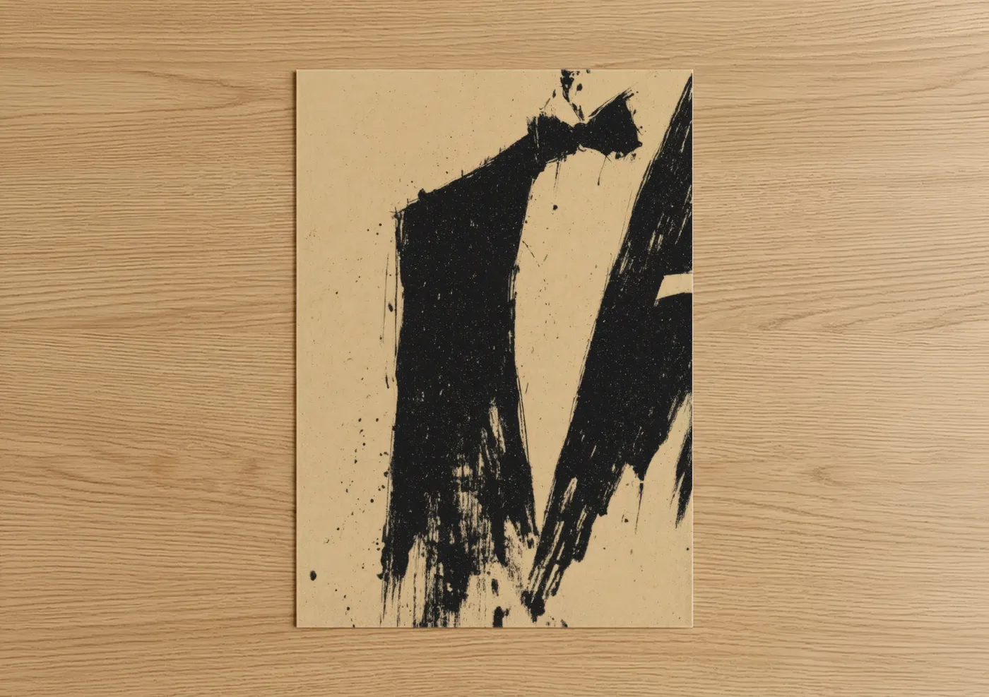 Abstract Minimalist Tie Illustration Wall Art