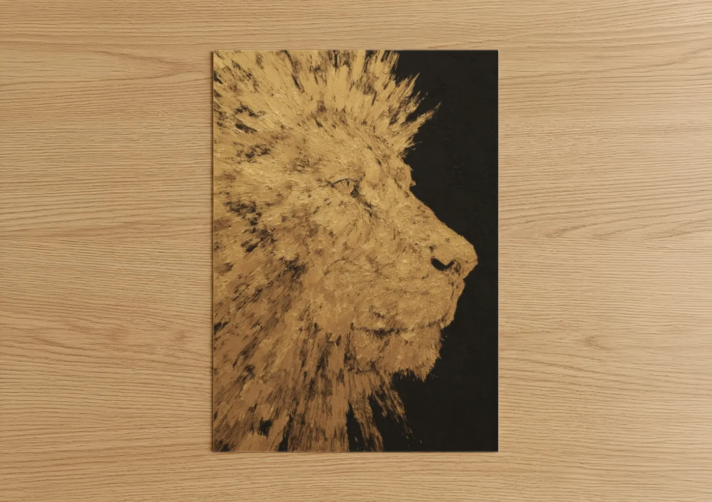 Golden Leo Zodiac Illustration Wall Art