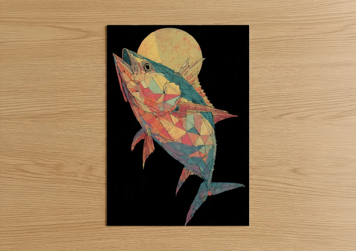Geometric Tuna Abstract Art Print Wall Art