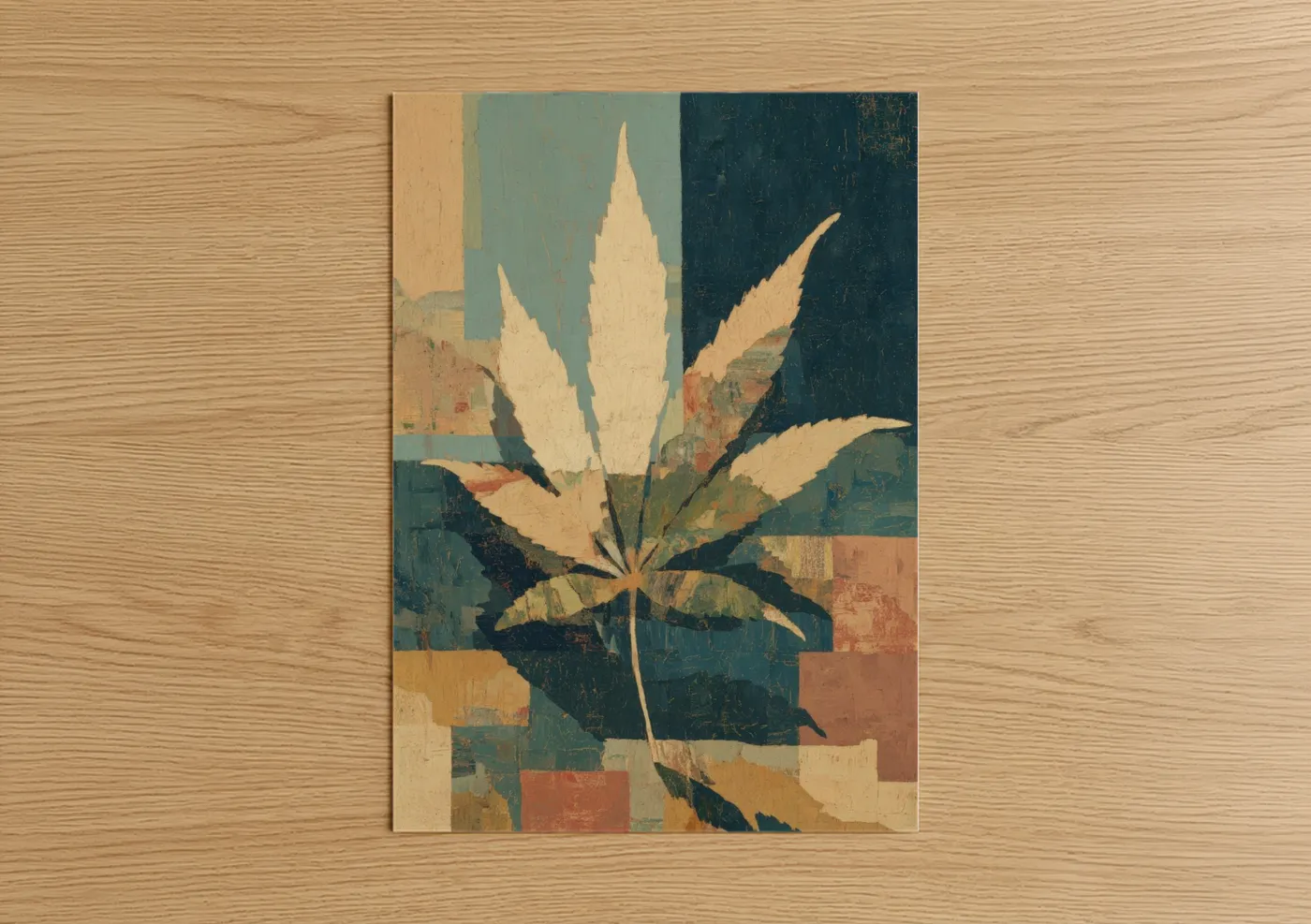Retro Cannabis Leaf Vintage Wall Art